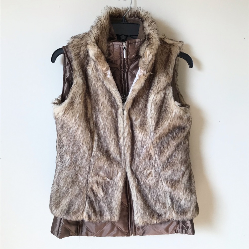 NWT Jane Ashley Bonze Metallic Winter Vest Small